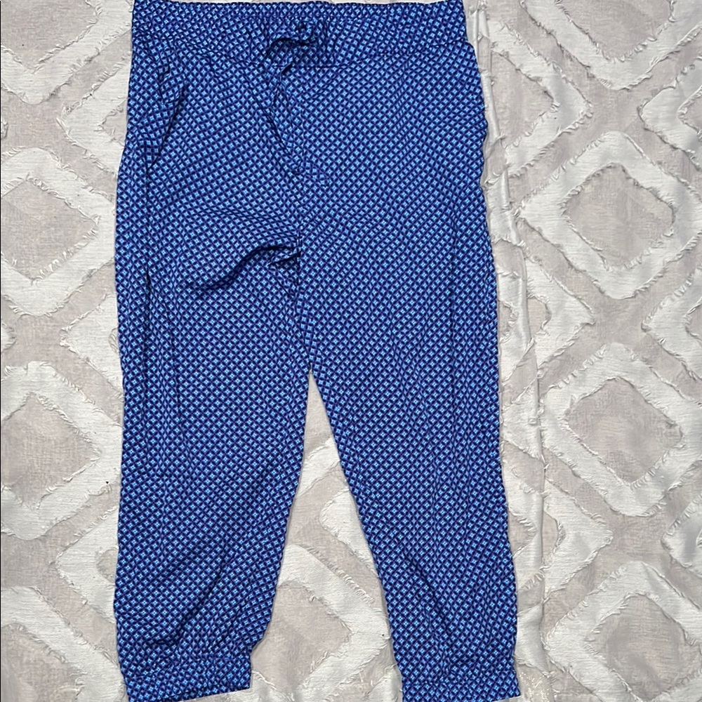 Women's Aerie Purple and Blue Geometric Joggers with Pockets
